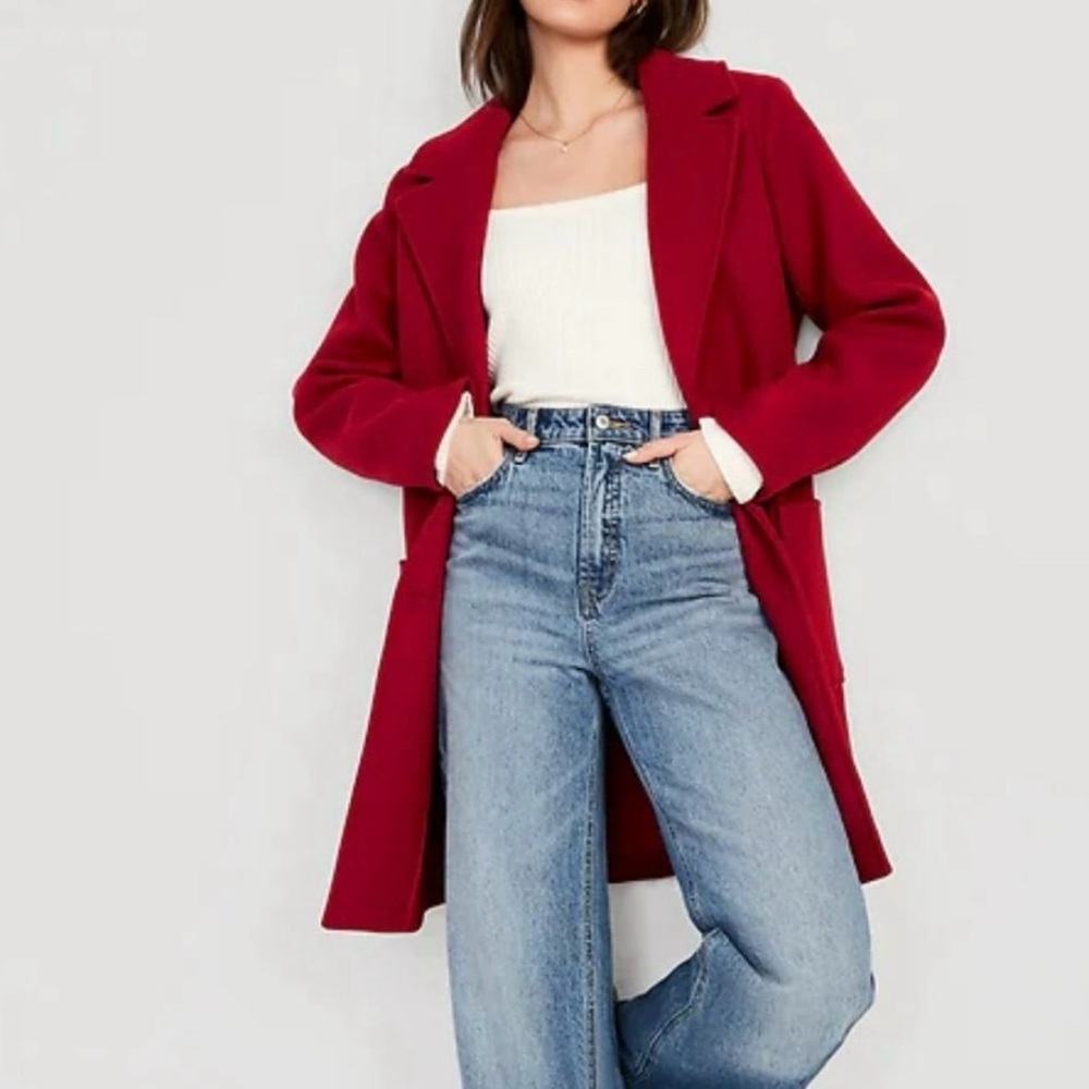 Old Navy Oversized Pea Coat - Small, Rubia Red - Picture 3 of 9
